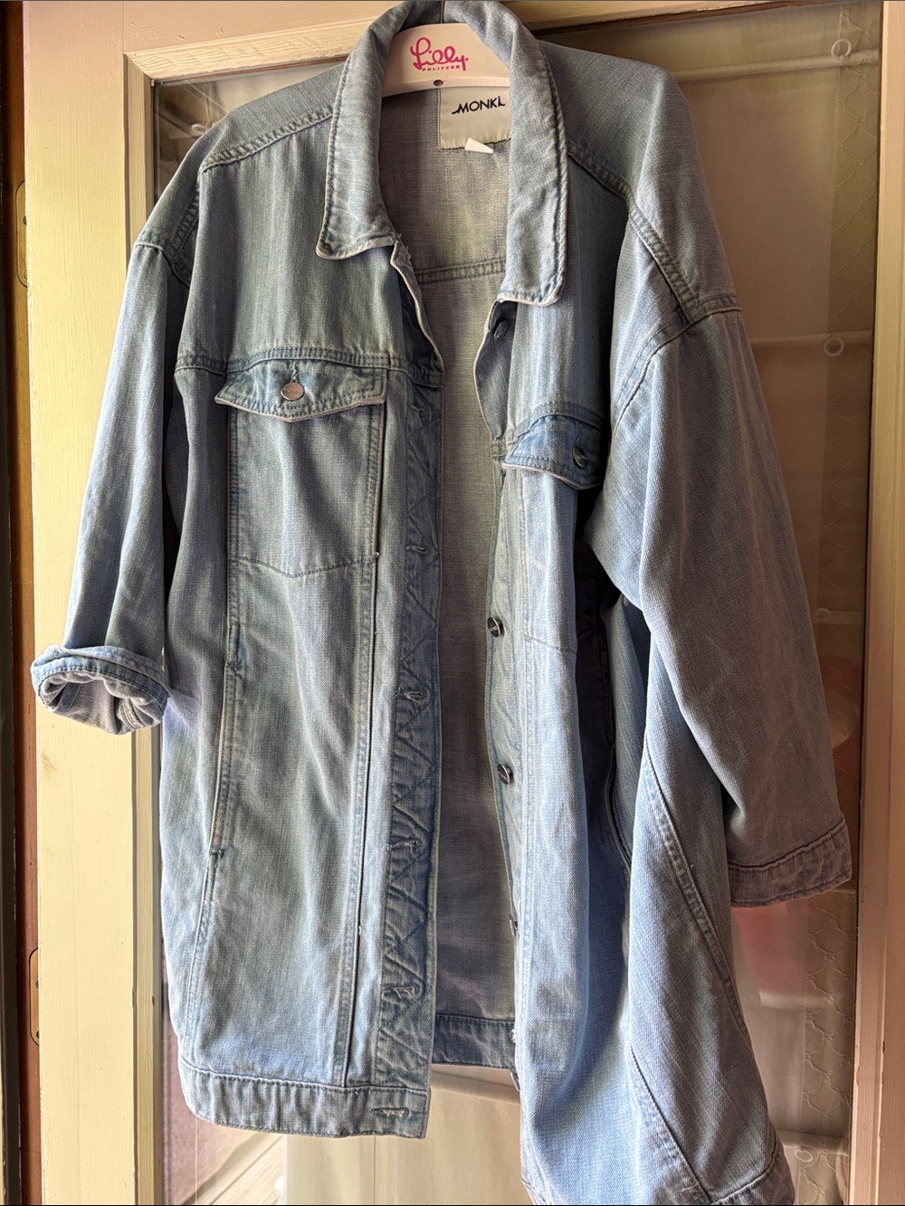 Monki Pale Blue Oversized Denim Jacket